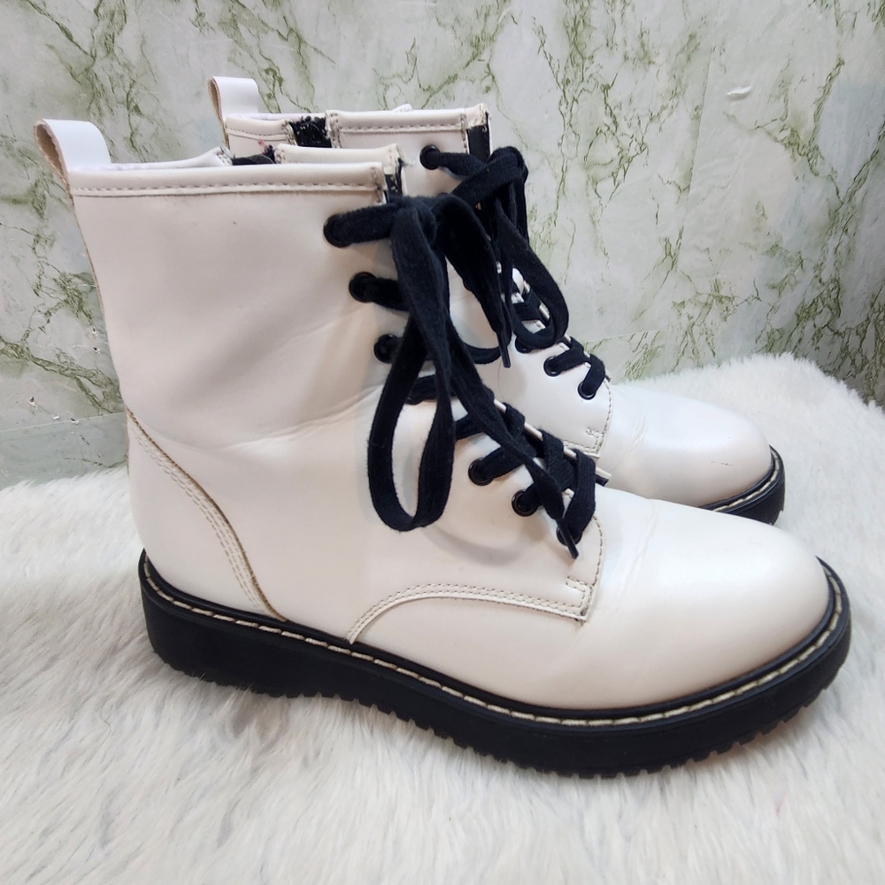 Madden Girl White Combat Boots